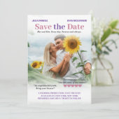 Puce & Lavender Romcom Poster Foto Bewaar de datum Save The Date (Staand voorkant)