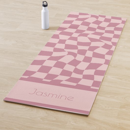 Puce Pink Checkered Yogamat (In situ)