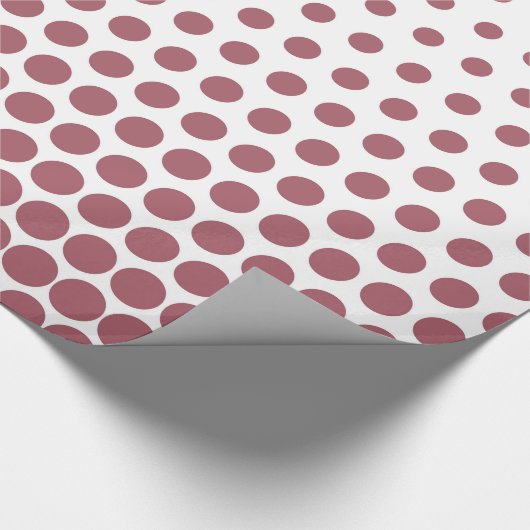 Puce Polka Dot Modern White Cadeaupapier (Hoek)