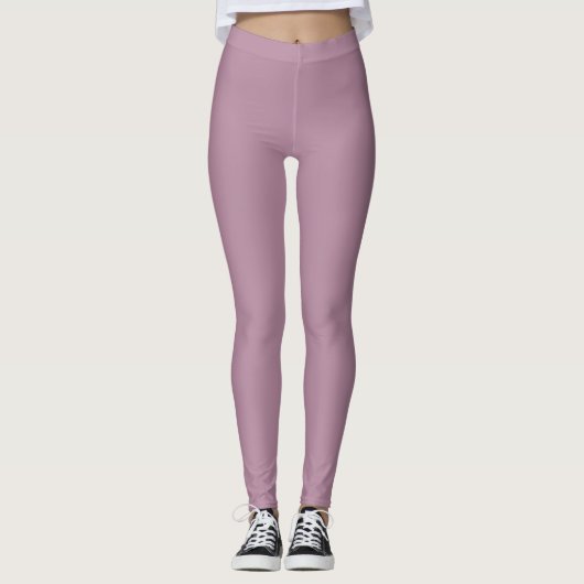 Puce Solid Blank Color Leggings (Voorkant)