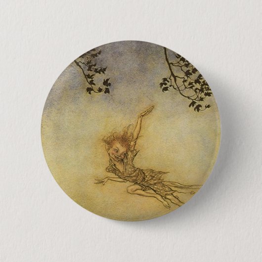 Puck, A Sprite van Arthur Rackham Ronde Button 5,7 Cm (Voorkant)