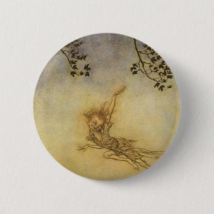 Puck, A Sprite van Arthur Rackham Ronde Button 5,7 Cm