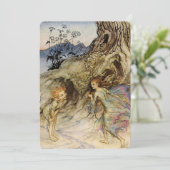 "Puck and a Fairy"-Waterverf van Arthur Rackham Kaart (Staand voorkant)