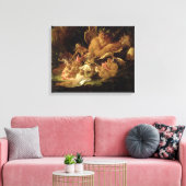 Puck and Fairies, uit 'A Midzomer Night's Dream' Canvas Afdruk (Insitu (Woonkamer))
