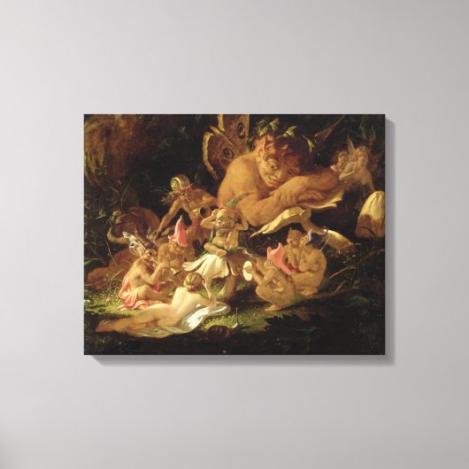 Puck and Fairies, uit 'A Midzomer Night's Dream' Canvas Afdruk (Voorkant)