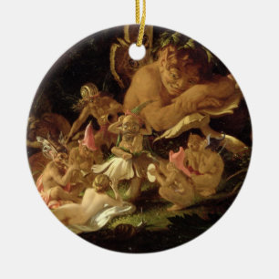 Puck and Fairies, uit 'A Midzomer Night's Dream' Keramisch Ornament