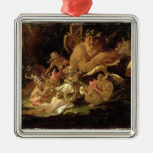 Puck and Fairies, uit 'A Midzomer Night's Dream' Metalen Ornament