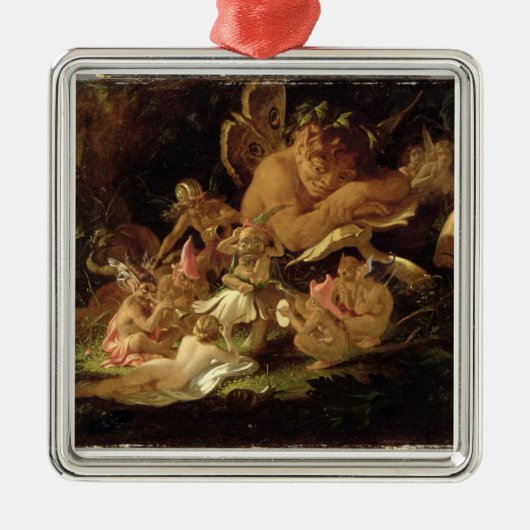 Puck and Fairies, uit 'A Midzomer Night's Dream' Metalen Ornament (Voorkant)
