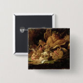 Puck and Fairies, uit 'A Midzomer Night's Dream' Vierkante Button 5,1 Cm (Voorkant /achterkant)