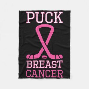 Puck Borstkanker Roze Lint IJshockey Kanker D Fleece Deken