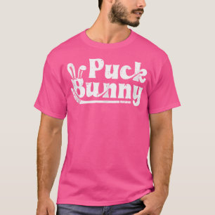 Puck Bunny Ice Hockey Stick Schattige Speler Meisj T-shirt