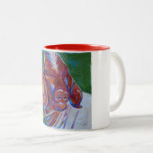 Puck, de geit tweekleurige koffiemok (Voorkant rechts)