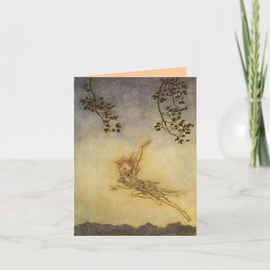 Puck, een fee notitiekaart Arthur Rackham (Voorkant)