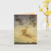 Puck, een fee notitiekaart Arthur Rackham (Gele Bloem)