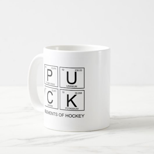 PUCK Elementen van Hockey Mok (Voorkant links)