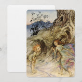 “Puck en een fee” Aquarel van Arthur Rackham Kaart (Voorkant / Achterkant)