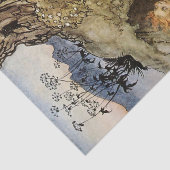 “Puck en een fee” Aquarel van Arthur Rackham Tissuepapier (Detail)