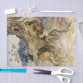 “Puck en een fee” Aquarel van Arthur Rackham Tissuepapier (Craft)