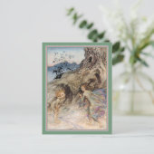 Puck en een fee briefkaart (Staand voorkant)