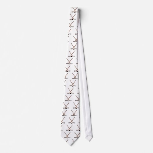 puck en hockeysticks ontwerp stropdas (Voorkant)