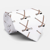 puck en hockeysticks ontwerp stropdas (Opgerold)