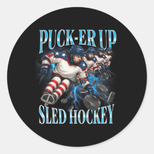 Puck-er Up Sledhockey Vrouwen- en Meisjesteam Spor Ronde Sticker