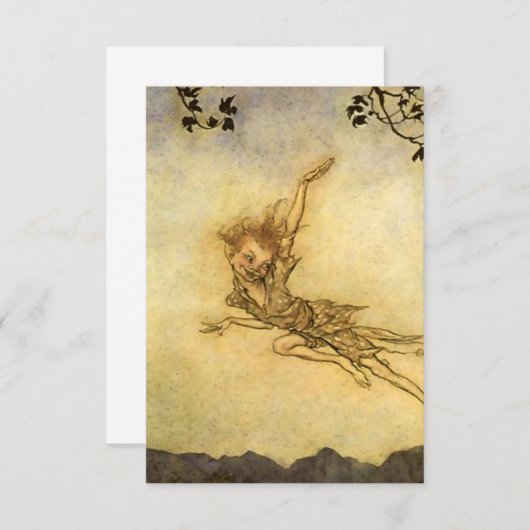 "Puck Flew Through the Air" door Arthur Rackham Bedankkaart (Voorkant / Achterkant)
