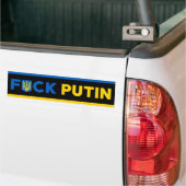 Puck futin anti Poetin Oekraïense vlag Bumpersticker (Op Truck)