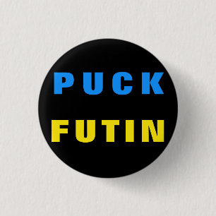Puck Futin Button Oekraïense vlag steun Oekraïne