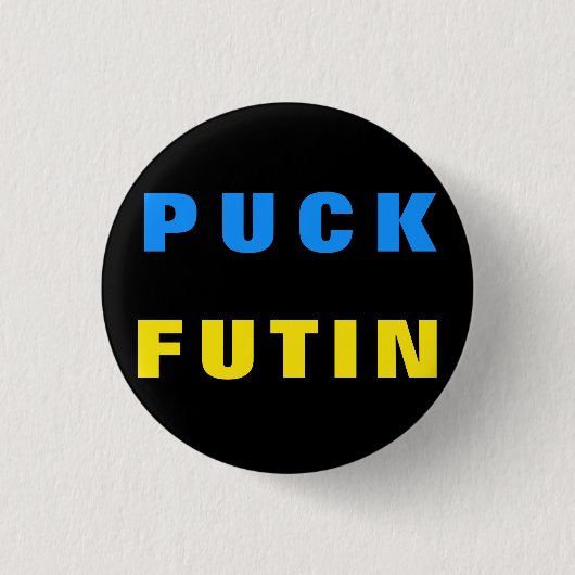 Puck Futin Button Oekraïense vlag steun Oekraïne (Voorkant)