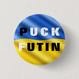 Puck Futin Button Oekraïense vlag steun Oekraïne