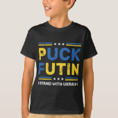 Puck Futin I stand with Ukraine Flag Support T-shirt (Voorkant)