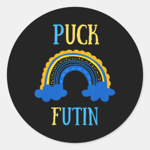 Puck Futin Meme Grappig Ontwerp Oekraine Rusland Ronde Sticker