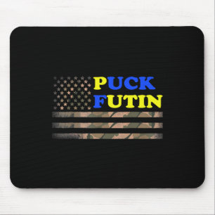 Puck Futin Stand Ik Met Oekraïne Amerika Vlag Muismat