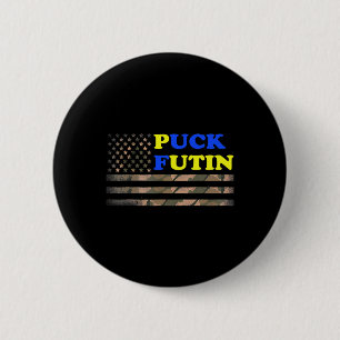 Puck Futin Stand Ik Met Oekraïne Amerika Vlag Ronde Button 5,7 Cm