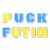 Puck Futin Sticker Oekraïense vlag steunt Oekraïne (Voorkant)