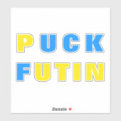 Puck Futin Sticker Oekraïense vlag steunt Oekraïne (Vel)