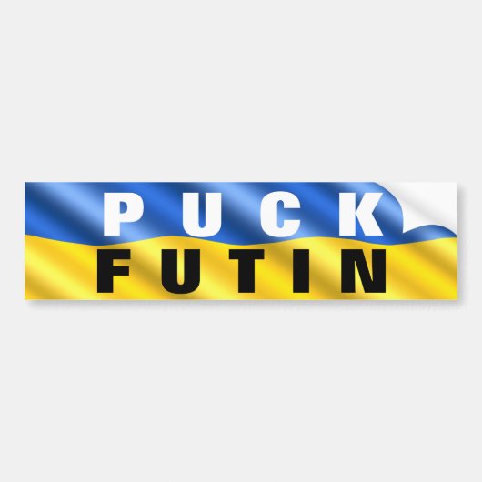 Puck Futin Sticker Oekraïense vlag steunt Oekraïne (Voorkant)