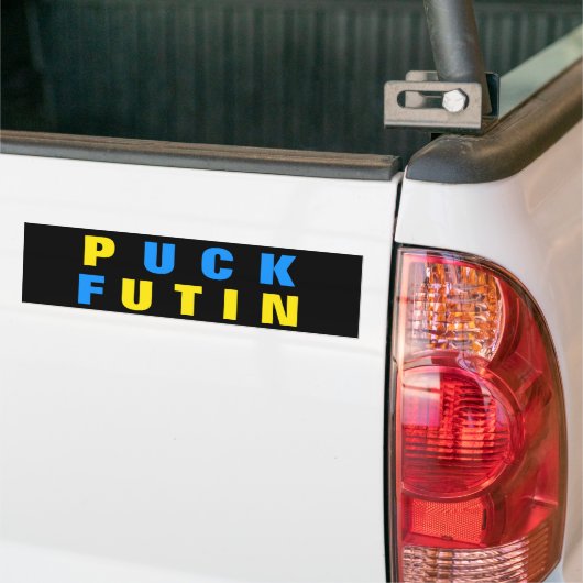 Puck Futin Sticker Oekraïense vlag steunt Oekraïne (Op Truck)