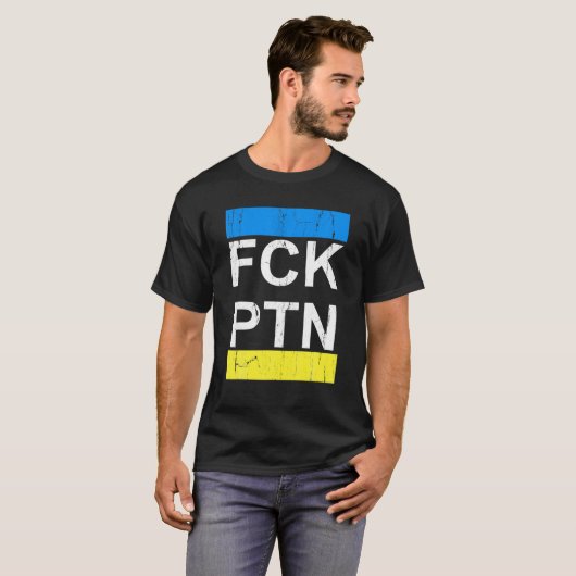 Puck Futin Ukraine Flag Support Oekraïne T-shirt (Voorkant volledig)