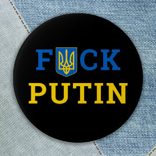 Puck Futin Ukraine steunt Oekraïense Button