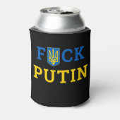 Puck Futin Ukraine steunt Oekraïne Blikjeskoeler (Blikje Achterkant)