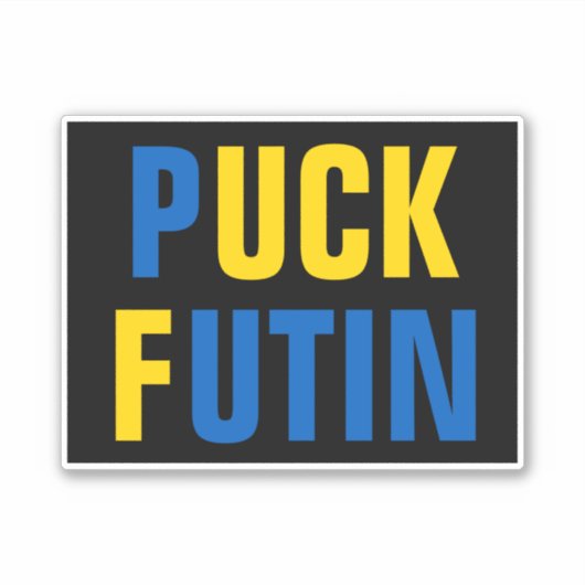 Puck Futin Ukraine steunt Oekraïne Sticker (Voorkant)