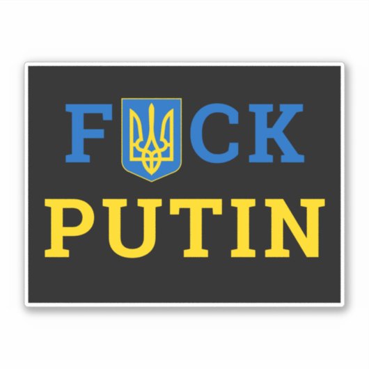 Puck Futin Ukraine steunt Oekraïne Sticker (Voorkant)