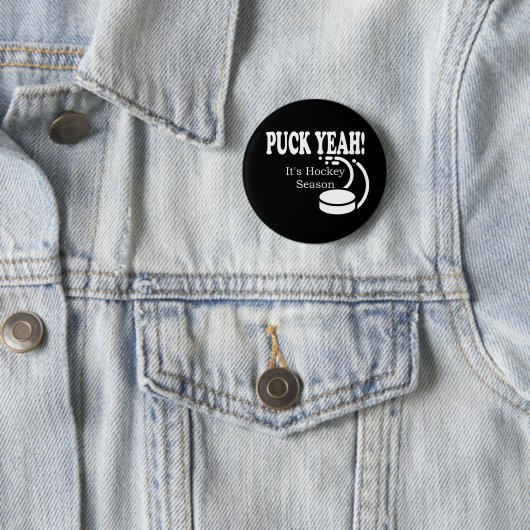 Puck Ja, het is Hockey Sason Ronde Button 5,7 Cm (In situ)