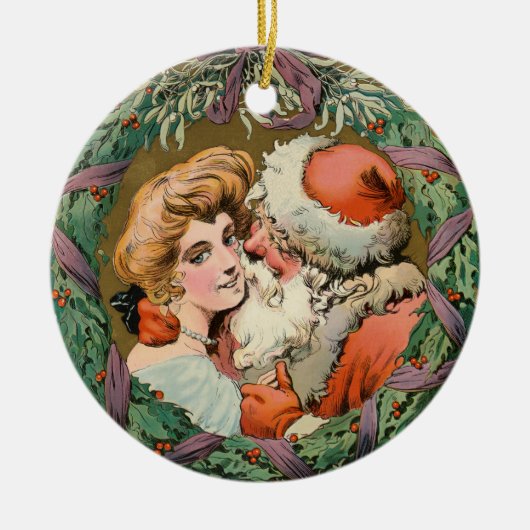 Puck Kerstmis 1905 Keramisch Ornament (Voorkant)