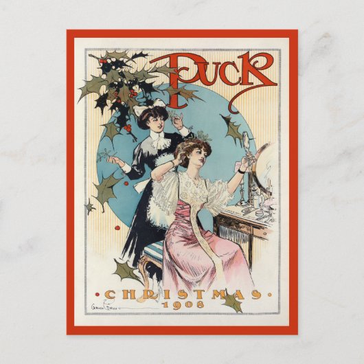 Puck Kerstmis 1908 Briefkaart (Voorkant)