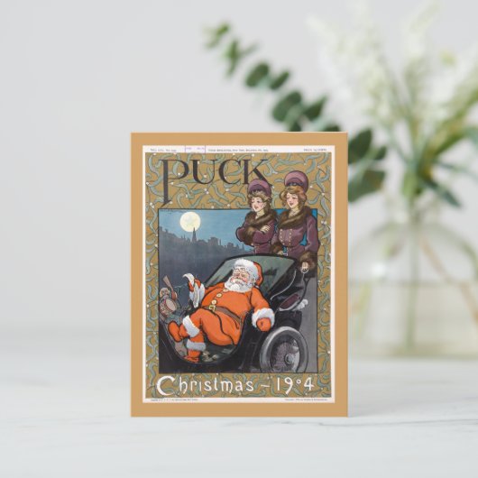 Puck Magazine Hoesje Kerstmis 1904 Feestdagenkaart (Staand voorkant)