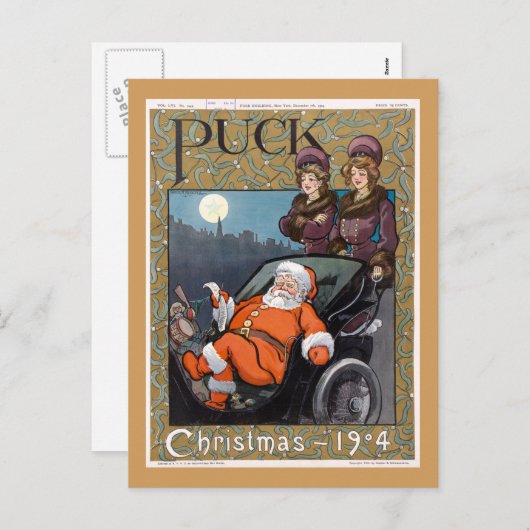 Puck Magazine Hoesje Kerstmis 1904 Feestdagenkaart (Voorkant / Achterkant)