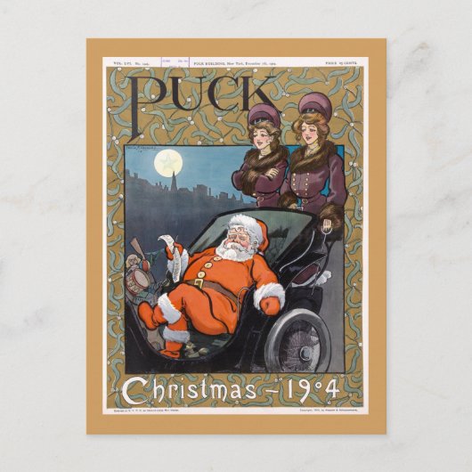 Puck Magazine Hoesje Kerstmis 1904 Feestdagenkaart (Voorkant)